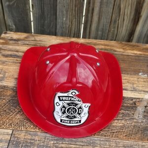 Red Firefighter Helmet with Fire Dept Logo
